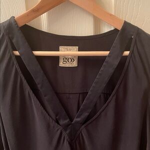 GO BY GO SILK Black Silk Top